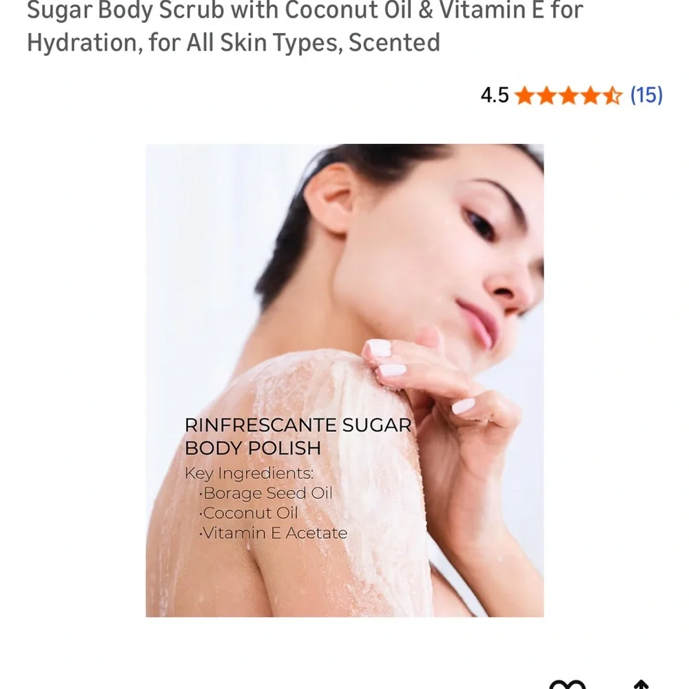 NEW Vitamin E infused Borghese Rinfrescante Sugar Body Polish - Exfoliating